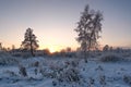 Sunset observing over forest and fields