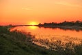 Sunset observing over river Royalty Free Stock Photo