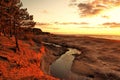 Sunset observingn over river in Latvia