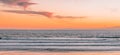 Sunset on the ocean beach in San Francisco: beautiful landscape, concept of vacation, travel, relaxation Royalty Free Stock Photo
