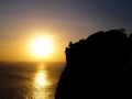 Sunset view on the ocean coast, Uluwatu beach, Bali, Indonesia