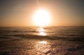 Sunset on the ocean Royalty Free Stock Photo