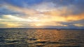 Sunset on the ocean Royalty Free Stock Photo