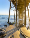 Sunset at the Oceanside pier in southern California Royalty Free Stock Photo