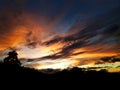 Sunset at Ochomogo mountain range in Costa Rica