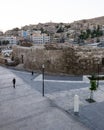 Sunset at the Odeon, east side of the Hashemite Plaza, in Amman, capital of Jordan. Royalty Free Stock Photo