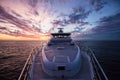 Sunset off a private yacht on the ocean Royalty Free Stock Photo