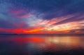 Sunset off South Padre Island looking toward the Mainland