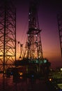 Sunset on Offshore Drilling Rig Royalty Free Stock Photo