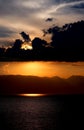 Sunset on the Ohrid Lake, Macedonia Royalty Free Stock Photo