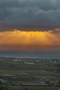 Sunset at Oia village on Santorini island Royalty Free Stock Photo