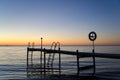 Sunset by the old bath pier Royalty Free Stock Photo