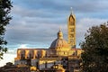 Sunset. The old city center of Siena Royalty Free Stock Photo