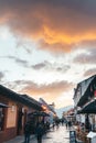 Sunset in the old colonial spanish city