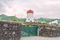Lighthouse in Mosteiros on the island of Sao Miguel in the Azores, Portugal Royalty Free Stock Photo