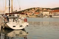 Sunset in the old town. Trogir. Croatia