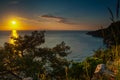 Sunset at Olympos beach , Turkey