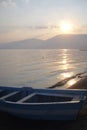 Sunset ont the Ohrid Lake Royalty Free Stock Photo