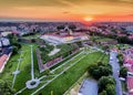 Sunset in Oradea NagyvÃÂ¡rad Romania. Aerial view