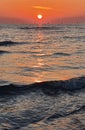 Sunset orange over the sea