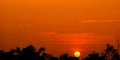 Sunset with orange shad Golden sky,