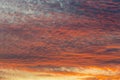 sunset with orange sky. Hot bright vibrant orange and yellow colors sunset sky. sunset with clouds Royalty Free Stock Photo