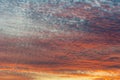 sunset with orange sky. Hot bright vibrant orange and yellow colors sunset sky. sunset with clouds Royalty Free Stock Photo