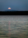 Sunset orange sun over the lake, autumn Royalty Free Stock Photo