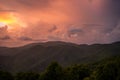 Sunset Oranges Fade To Pinks And Blues Over Great Smoky Mountains