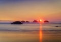 Sunset, Oregon Coast, Pacific Ocean Royalty Free Stock Photo