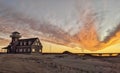 Sunset Over Abandoned Building Oregon Inlet NC