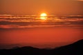 Sunset over the Adirondack Mountains, New York, USA Royalty Free Stock Photo