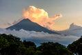 Sunset over Agua volcano