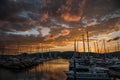 Sunset over Airlie Beach marina