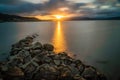 Sunset over Airlie beach in Queensland, Australia, long exposure