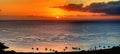 Sunset over Ala Moana Park Waikiki Hawaii Royalty Free Stock Photo