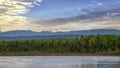 Sunset Over Alaskan Mountain Range Royalty Free Stock Photo