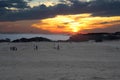 Sunset over Albemarle Sound at Jockeys Ridge State Park Royalty Free Stock Photo