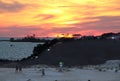 Sunset over Albemarle Sound at Jockeys Ridge State Park Royalty Free Stock Photo