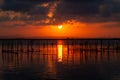 Sunset over Albufera freshwater lagoon