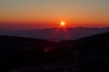 Sunset over the alps foothills