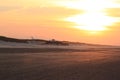 Sunset over Ameland beach, the Netherlands