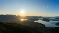 Sunset over Lake Nahuel Huapi Royalty Free Stock Photo