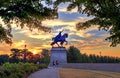 Sunset over the St. Louis statue