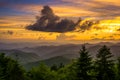 Sunset over the Appalachian Mountains from Caney Fork Overlook Royalty Free Stock Photo