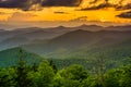 Sunset over the Appalachian Mountains from Caney Fork Overlook o