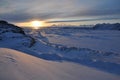 Sunset over Arctic landscape, Greenland Royalty Free Stock Photo
