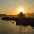 Sunset over Argostoli Lighthouse on Cephalonia