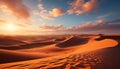 Sunset over the arid African landscape, a majestic wave of heat generated by AI