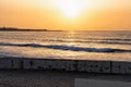 Sunset over the Atlantic Ocean in Casablanca. Morocco